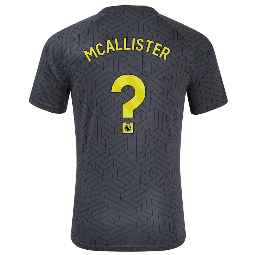 Kids Football Sean Mcallister #0 Black Yellow Away Jersey 2024/25 T-Shirt Canada