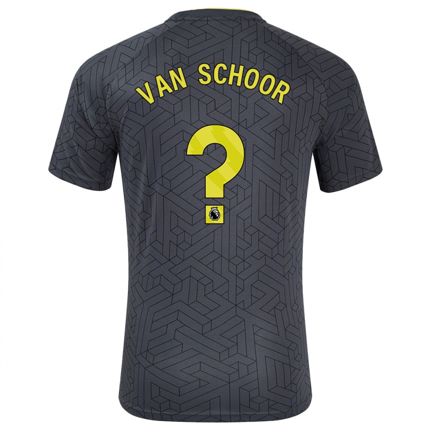 Enfant Football Maillot Joshua Van Schoor #0 Noir Jaune Tenues Extérieur 2024/25 Canada