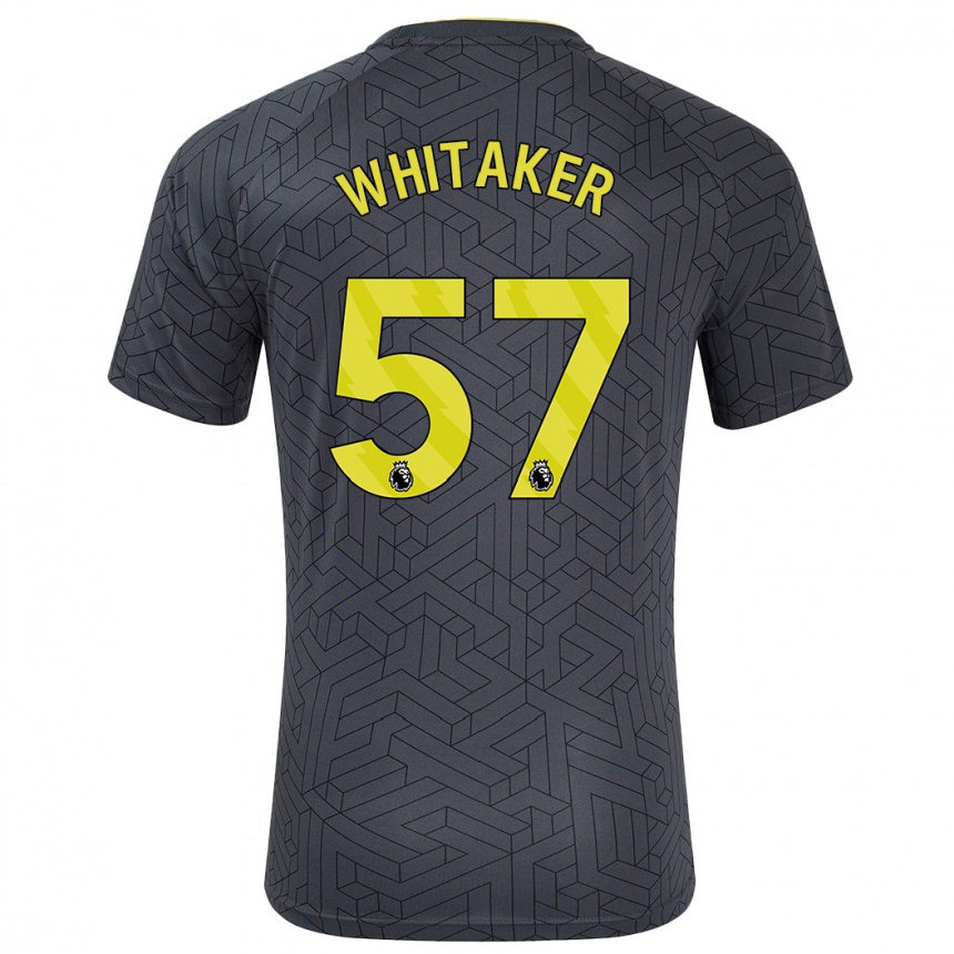 Kids Football Charlie Whitaker #57 Black Yellow Away Jersey 2024/25 T-Shirt Canada