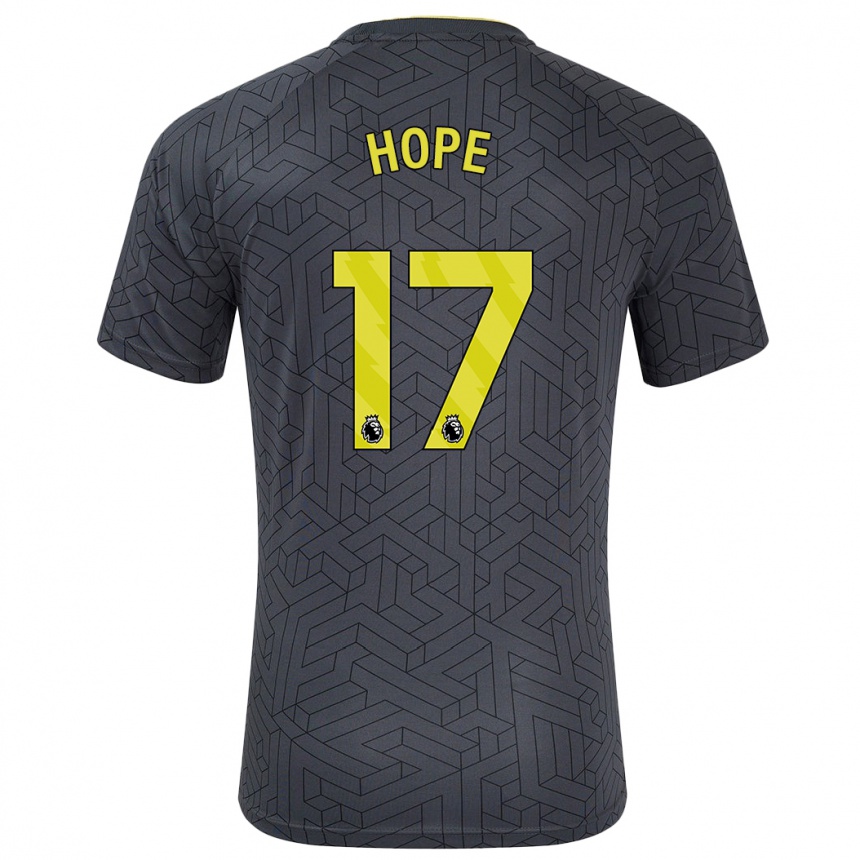 Kids Football Lucy Hope #17 Black Yellow Away Jersey 2024/25 T-Shirt Canada