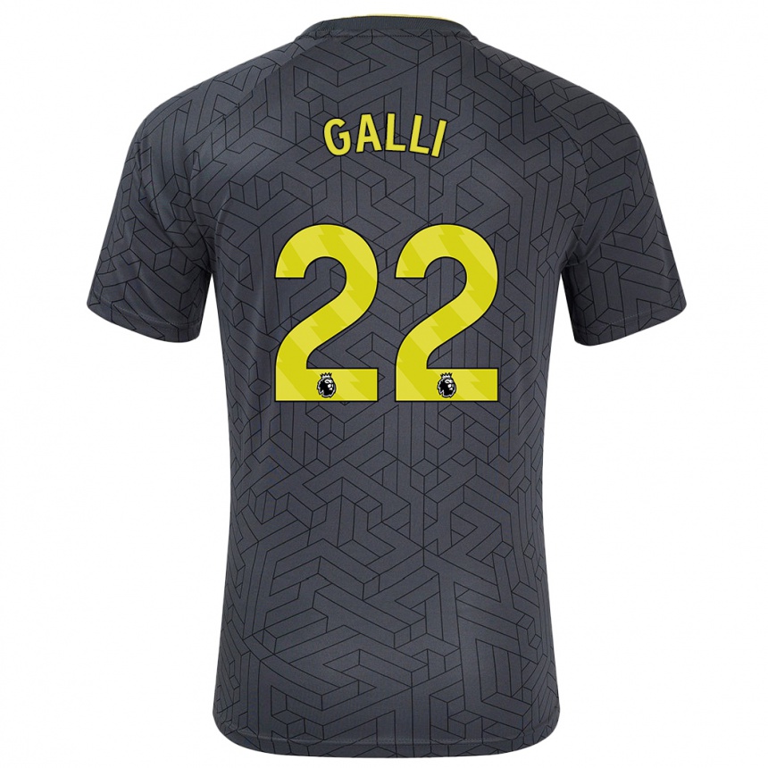 Enfant Football Maillot Aurora Galli #22 Noir Jaune Tenues Extérieur 2024/25 Canada