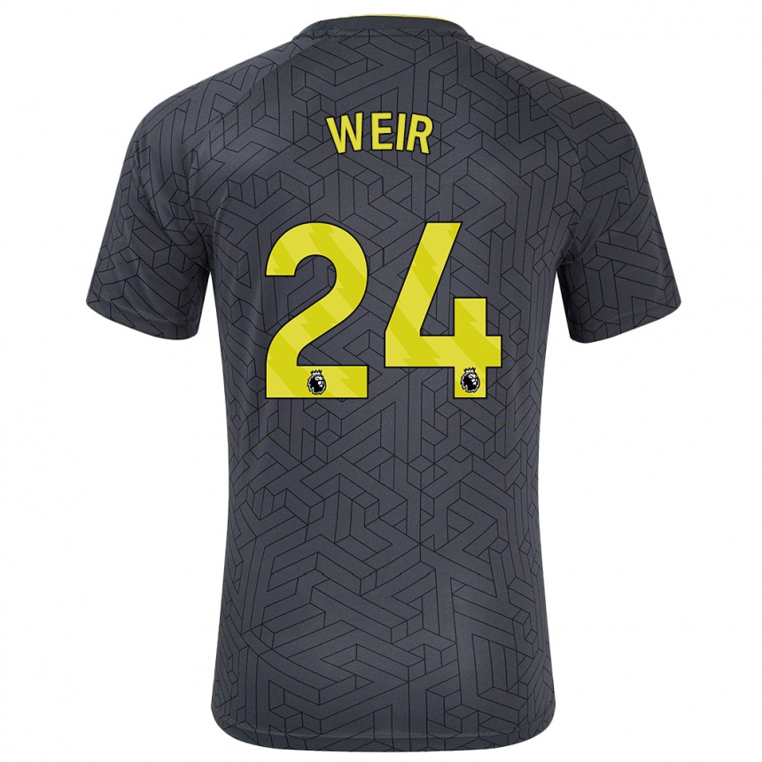 Enfant Football Maillot Kenzie Weir #24 Noir Jaune Tenues Extérieur 2024/25 Canada