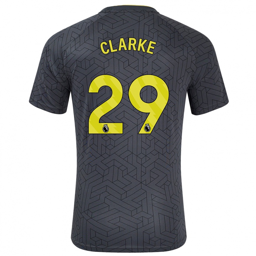 Kids Football Abbey Clarke #29 Black Yellow Away Jersey 2024/25 T-Shirt Canada