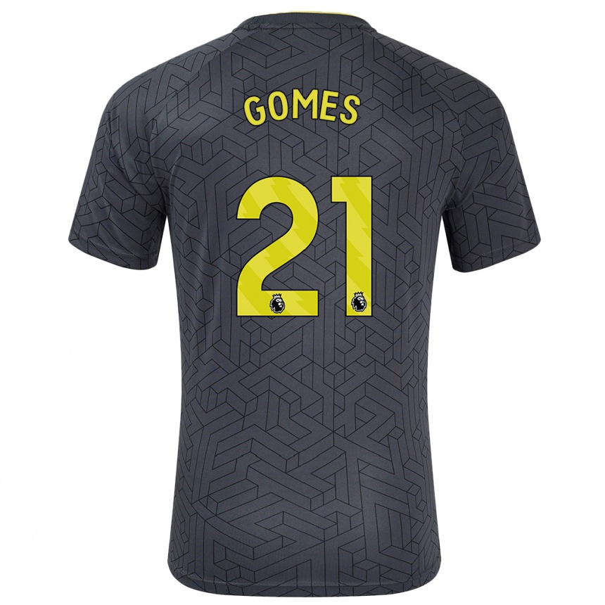 Kids Football André Gomes #21 Black Yellow Away Jersey 2024/25 T-Shirt Canada