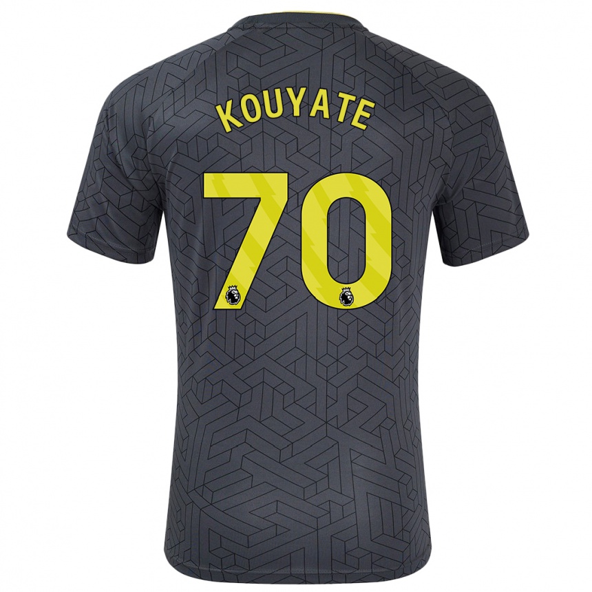 Kids Football Katia Kouyate #70 Black Yellow Away Jersey 2024/25 T-Shirt Canada