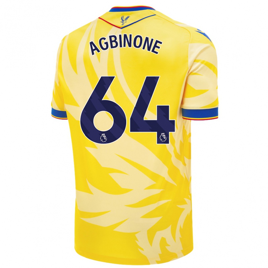 Kids Football Asher Agbinone #64 Yellow Away Jersey 2024/25 T-Shirt Canada