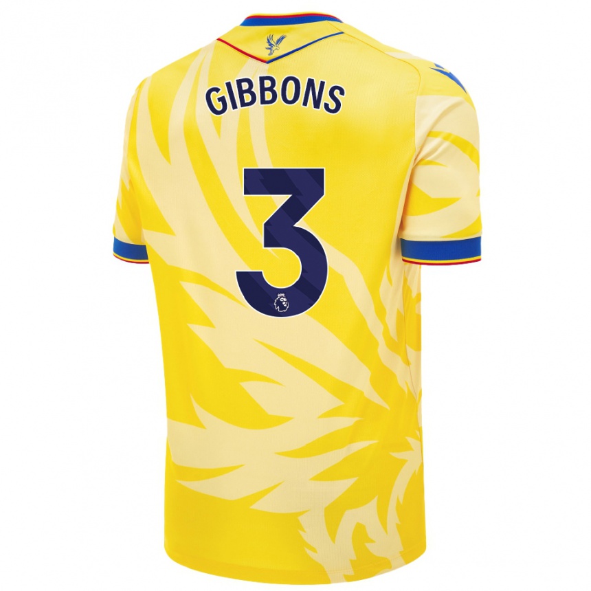 Kids Football Felicity Gibbons #3 Yellow Away Jersey 2024/25 T-Shirt Canada