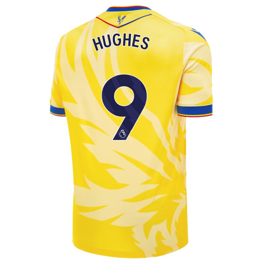 Kids Football Elise Hughes #9 Yellow Away Jersey 2024/25 T-Shirt Canada