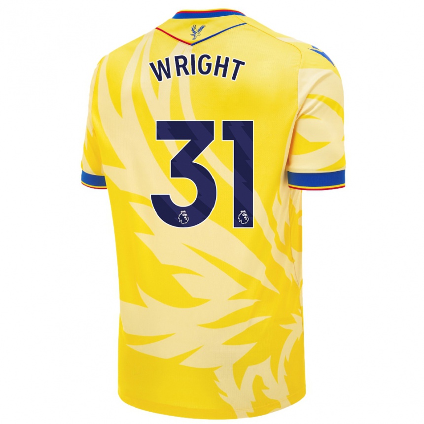 Kids Football Annis-Clara Wright #31 Yellow Away Jersey 2024/25 T-Shirt Canada