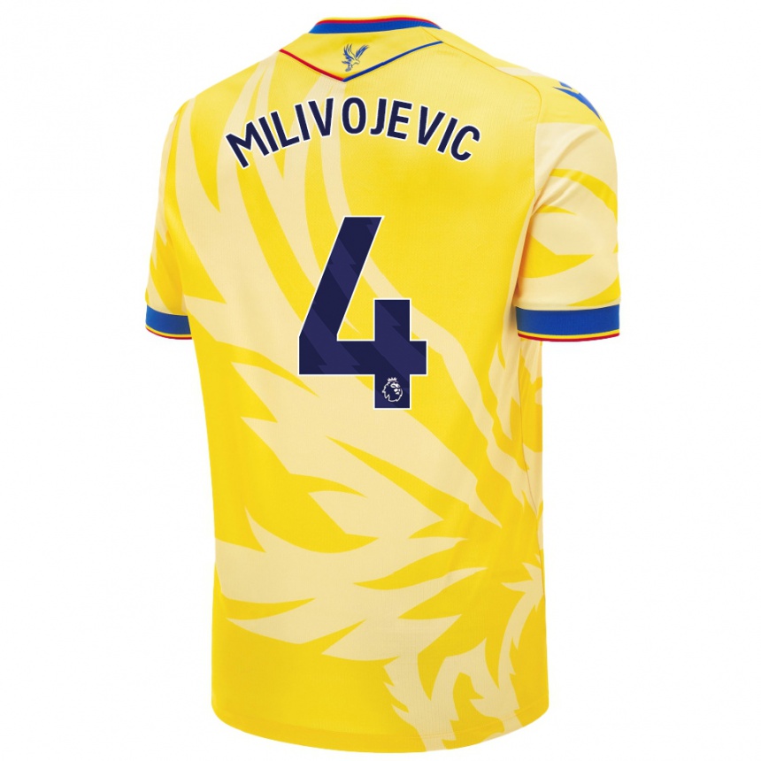 Kids Football Luka Milivojevic #4 Yellow Away Jersey 2024/25 T-Shirt Canada