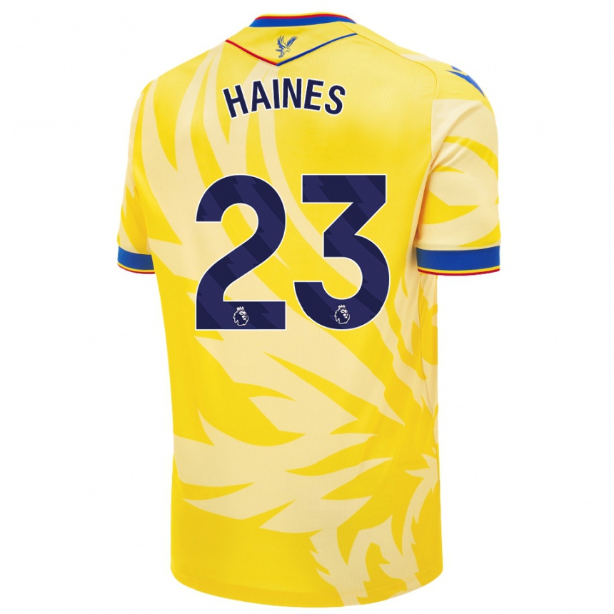 Kids Football Coral-Jade Haines #23 Yellow Away Jersey 2024/25 T-Shirt Canada