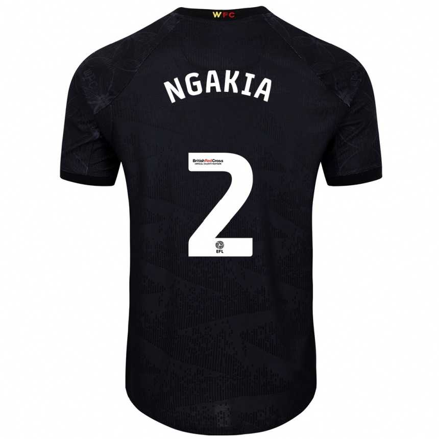 Kids Football Jeremy Ngakia #2 Black White Away Jersey 2024/25 T-Shirt Canada