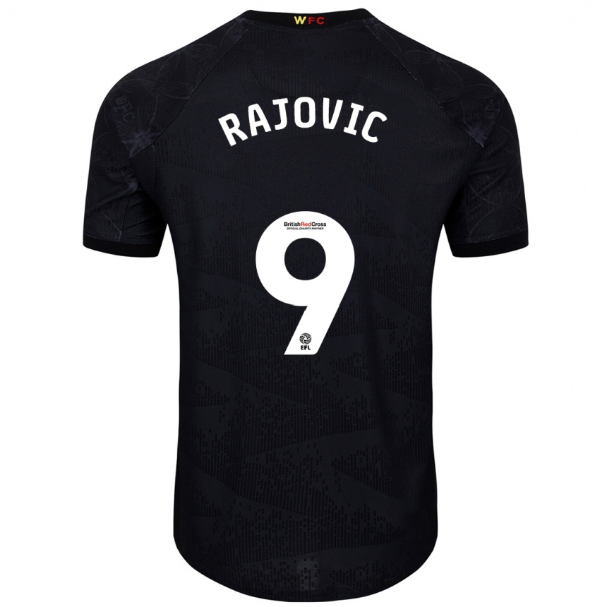 Kids Football Mileta Rajovic #9 Black White Away Jersey 2024/25 T-Shirt Canada