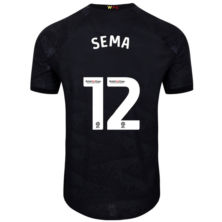 Kids Football Ken Sema #12 Black White Away Jersey 2024/25 T-Shirt Canada