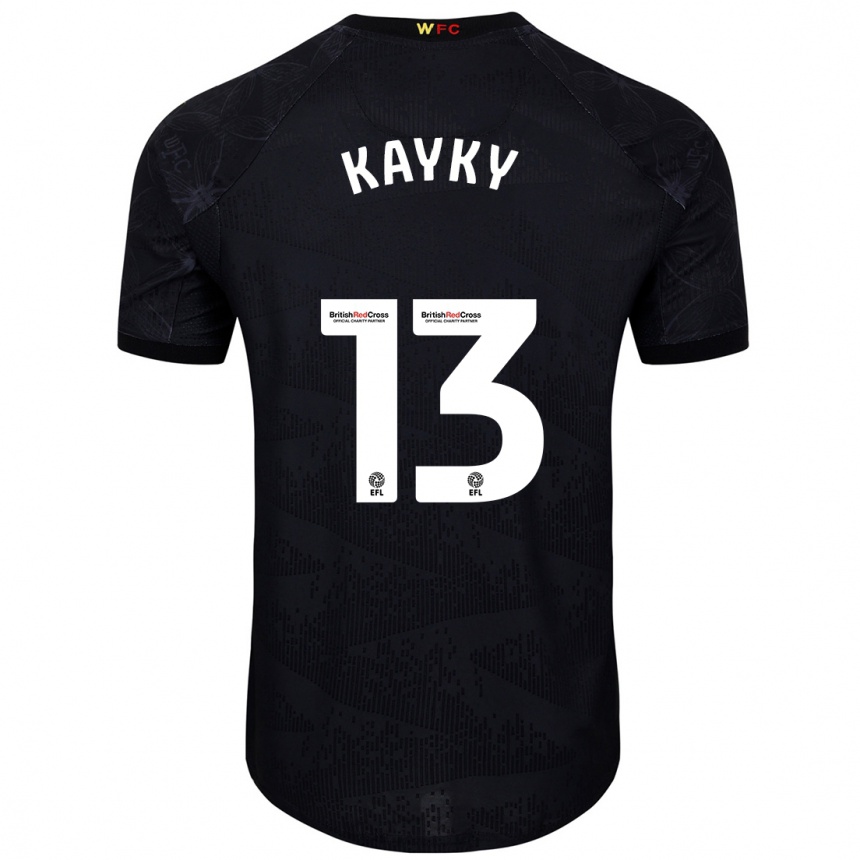 Kids Football Kayky Almeida #13 Black White Away Jersey 2024/25 T-Shirt Canada