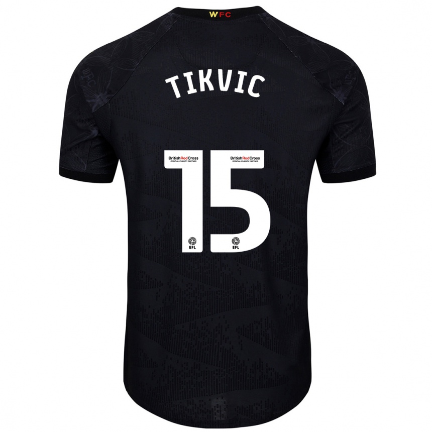 Kids Football Antonio Tikvic #15 Black White Away Jersey 2024/25 T-Shirt Canada