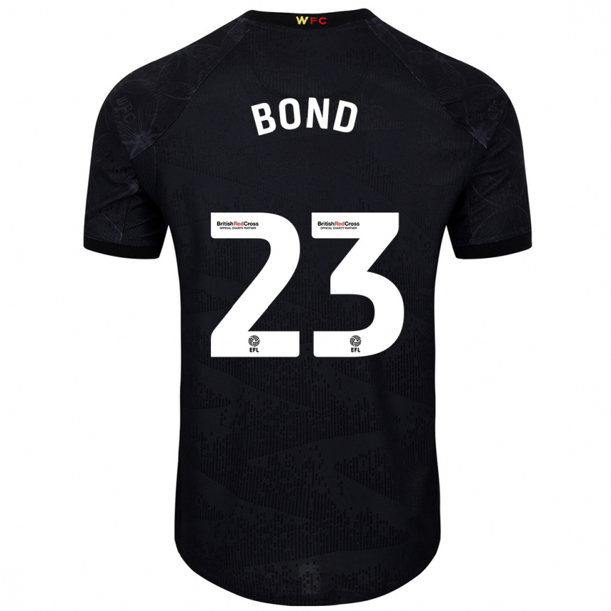 Kids Football Jonathan Bond #23 Black White Away Jersey 2024/25 T-Shirt Canada