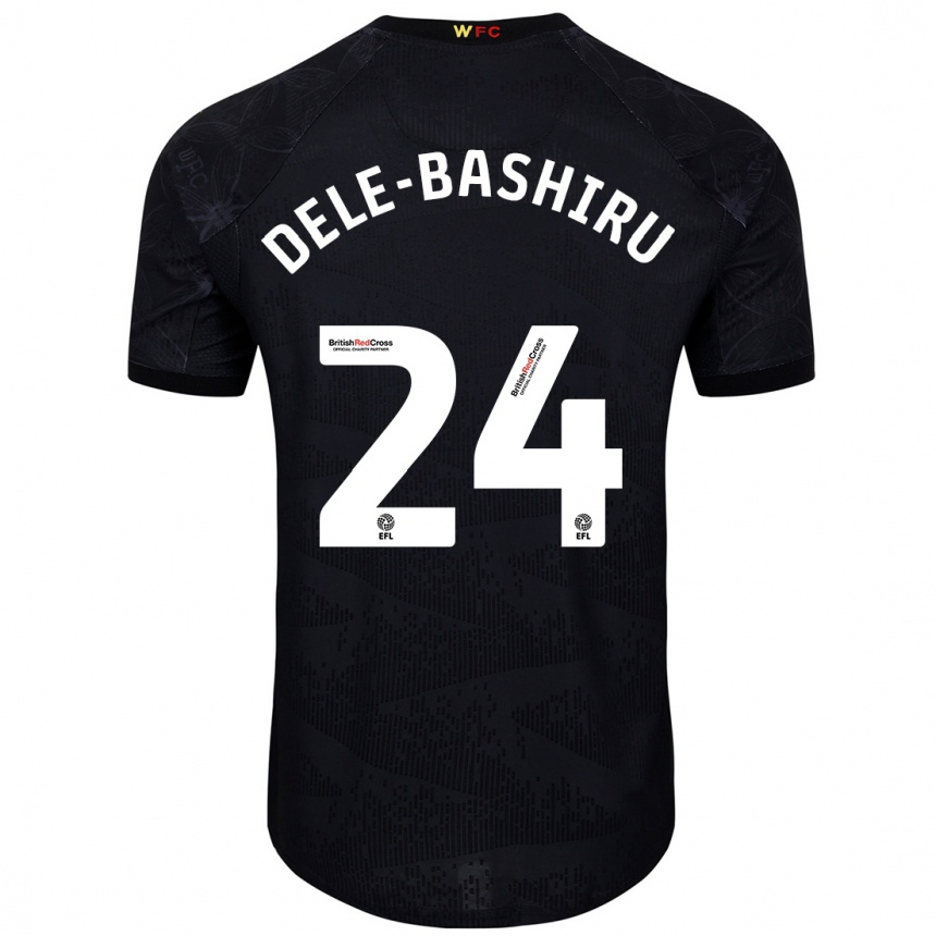 Kids Football Tom Dele-Bashiru #24 Black White Away Jersey 2024/25 T-Shirt Canada