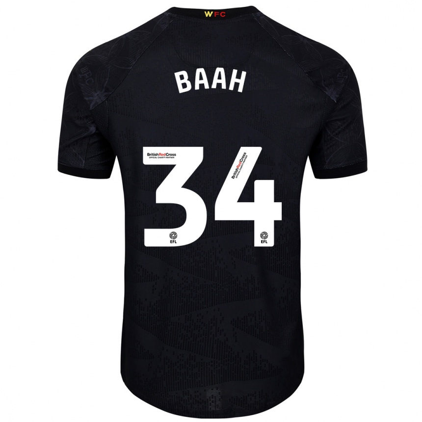 Kids Football Kwadwo Baah #34 Black White Away Jersey 2024/25 T-Shirt Canada