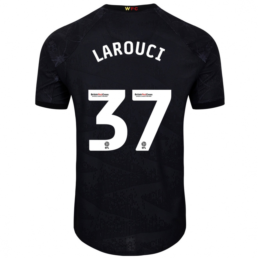 Kids Football Yasser Larouci #37 Black White Away Jersey 2024/25 T-Shirt Canada