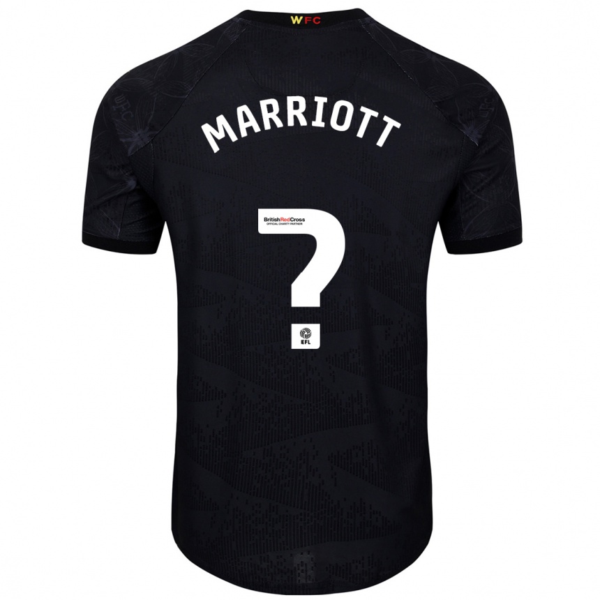 Kids Football Alfie Marriott #0 Black White Away Jersey 2024/25 T-Shirt Canada