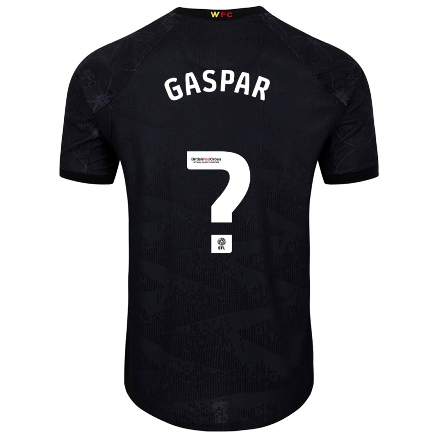 Kids Football Luigi Gaspar #0 Black White Away Jersey 2024/25 T-Shirt Canada