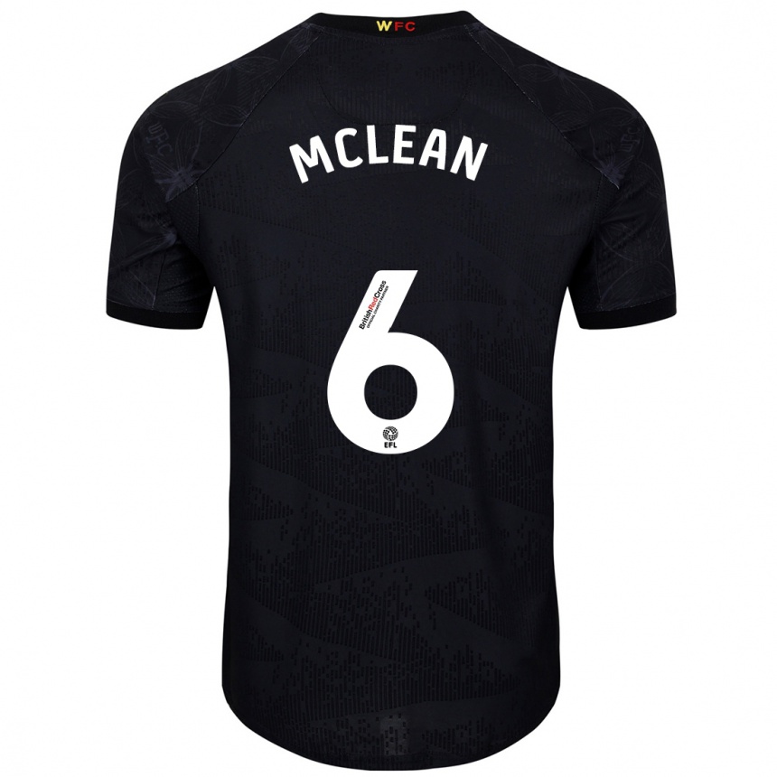 Kids Football Sophie Mclean #6 Black White Away Jersey 2024/25 T-Shirt Canada