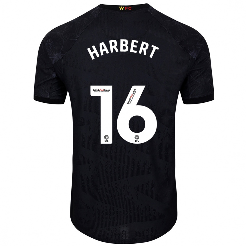 Kids Football Laila Harbert #16 Black White Away Jersey 2024/25 T-Shirt Canada