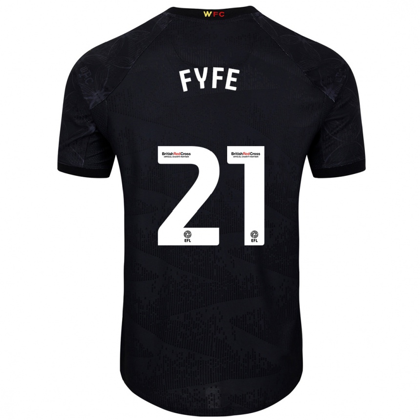 Kids Football Flo Fyfe #21 Black White Away Jersey 2024/25 T-Shirt Canada