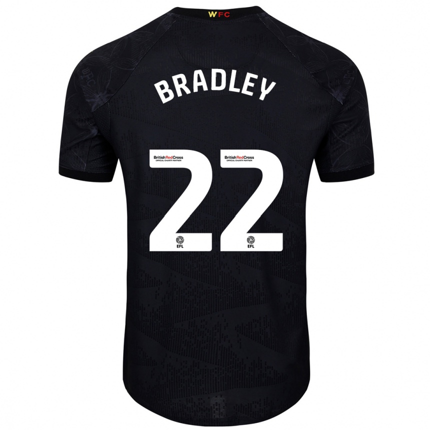 Kids Football Jade Bradley #22 Black White Away Jersey 2024/25 T-Shirt Canada