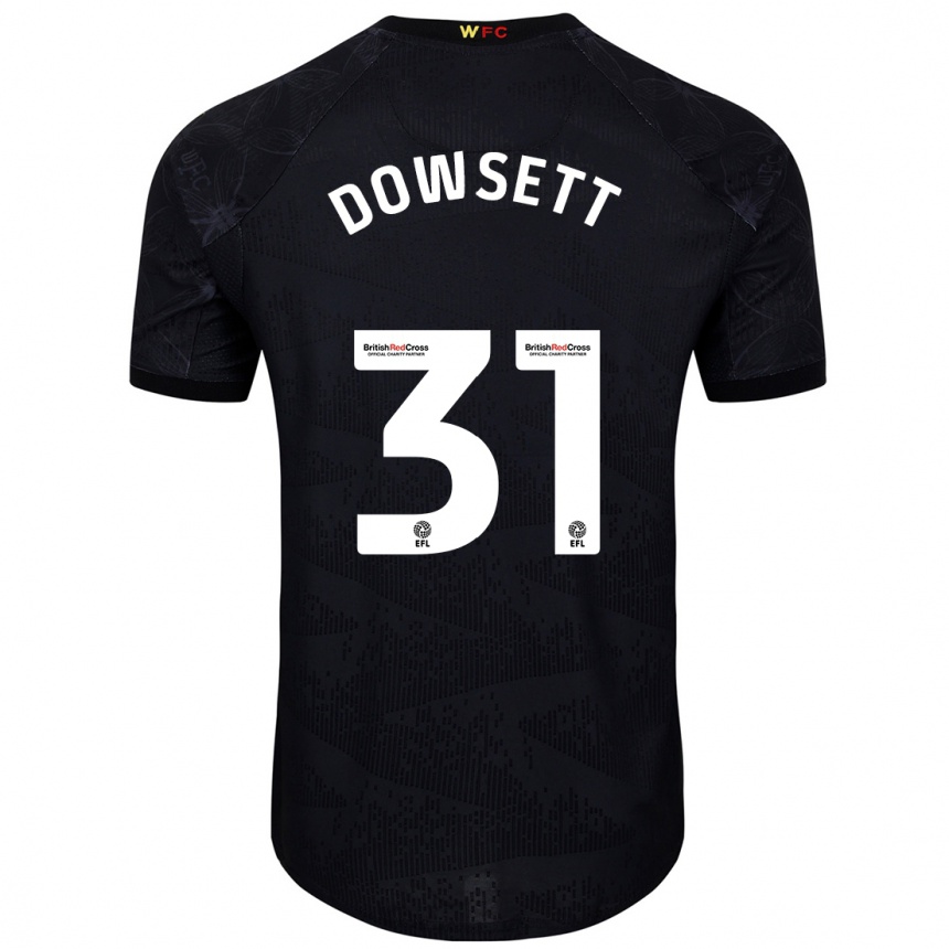 Kids Football Rebekah Dowsett #31 Black White Away Jersey 2024/25 T-Shirt Canada