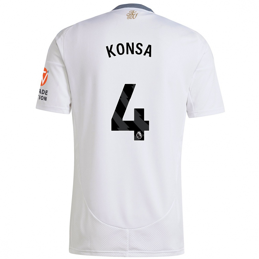 Enfant Football Maillot Ezri Konsa #4 Blanc Tenues Extérieur 2024/25 Canada