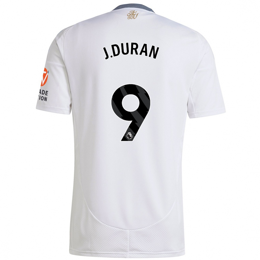 Kids Football Jhon Durán #9 White Away Jersey 2024/25 T-Shirt Canada