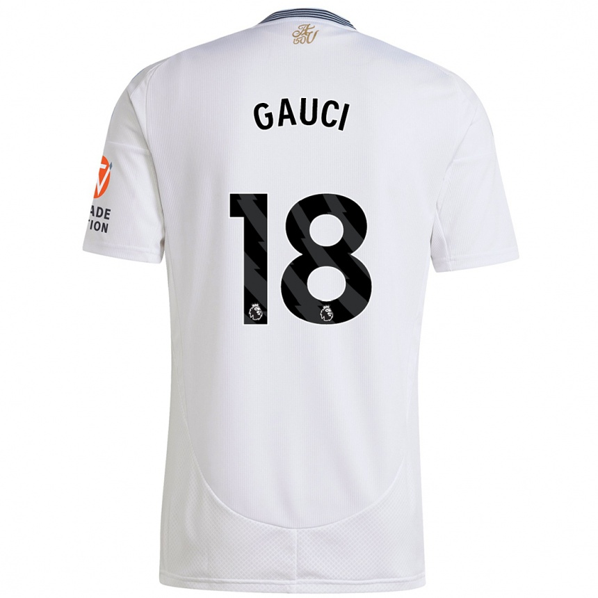 Kids Football Joe Gauci #18 White Away Jersey 2024/25 T-Shirt Canada