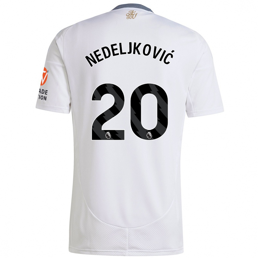 Kids Football Kosta Nedeljkovic #20 White Away Jersey 2024/25 T-Shirt Canada