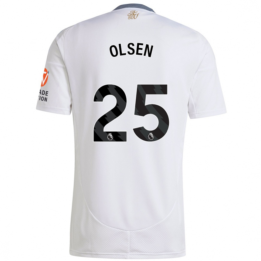 Kids Football Robin Olsen #25 White Away Jersey 2024/25 T-Shirt Canada