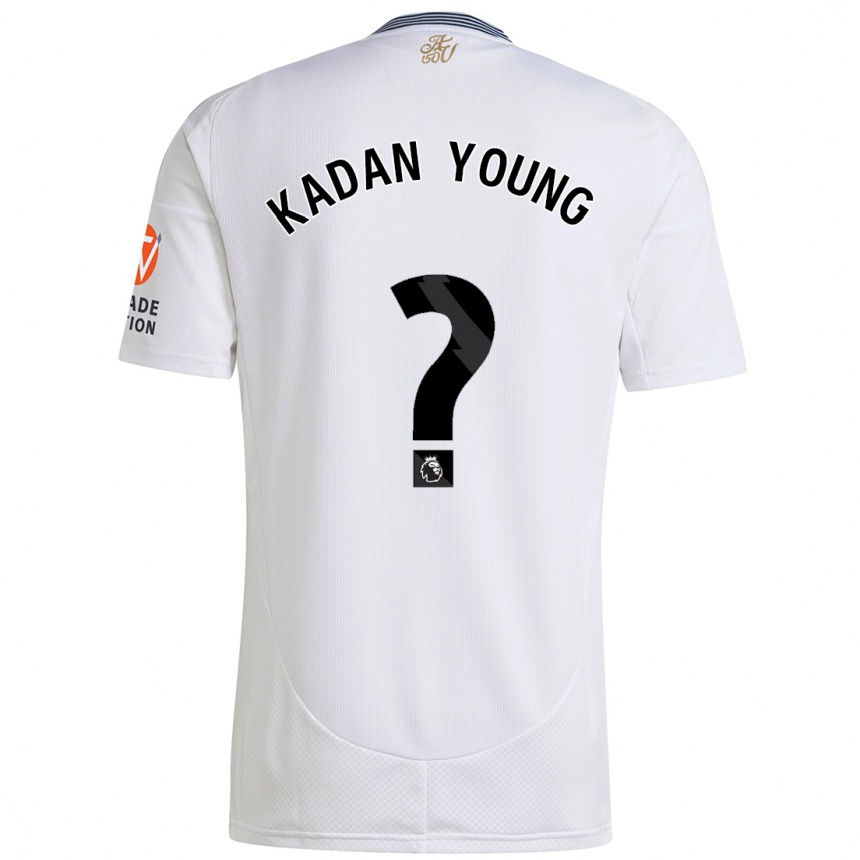 Kids Football Kadan Young #0 White Away Jersey 2024/25 T-Shirt Canada