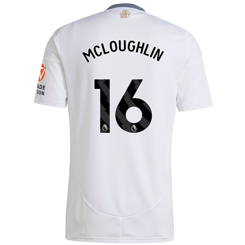 Kids Football Olivia Mcloughlin #16 White Away Jersey 2024/25 T-Shirt Canada