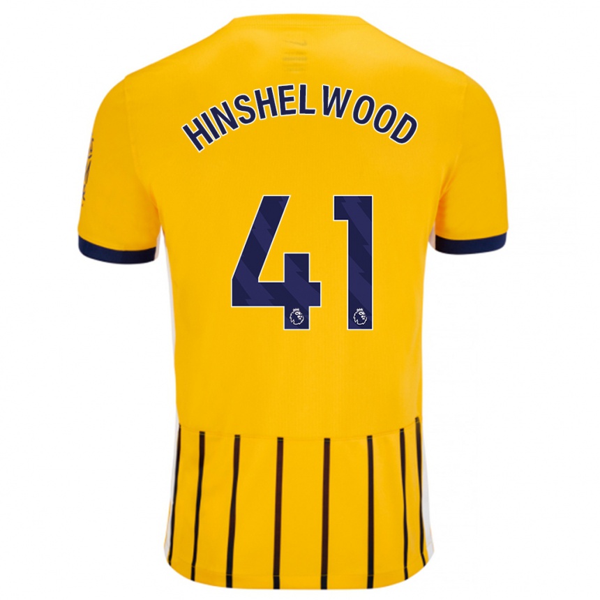 Enfant Football Maillot Jack Hinshelwood #41 Doré Bleu À Fines Rayures Tenues Extérieur 2024/25 Canada