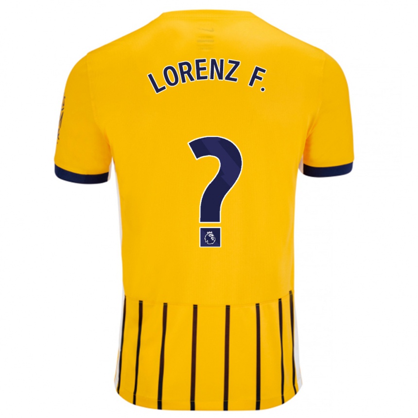 Enfant Football Maillot Lorenz Ferdinand #0 Doré Bleu À Fines Rayures Tenues Extérieur 2024/25 Canada