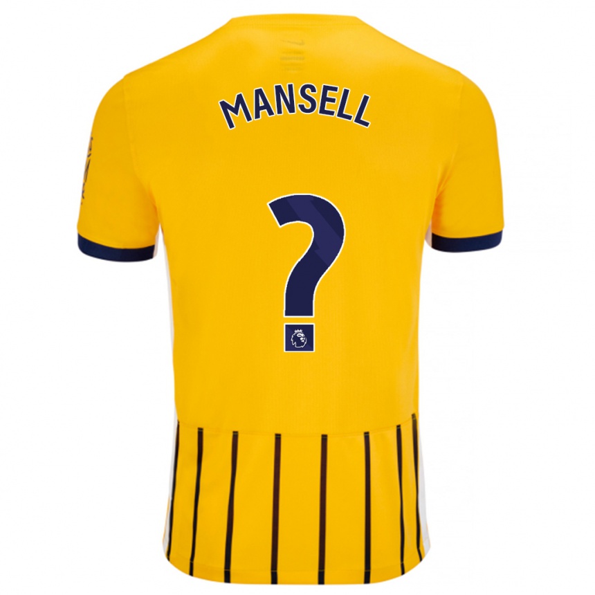 Enfant Football Maillot Alfie Mansell #0 Doré Bleu À Fines Rayures Tenues Extérieur 2024/25 Canada