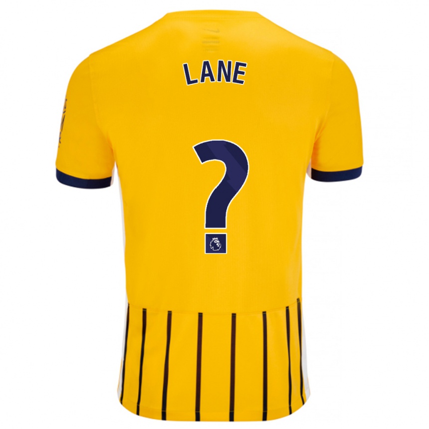 Enfant Football Maillot Darius Lane #0 Doré Bleu À Fines Rayures Tenues Extérieur 2024/25 Canada