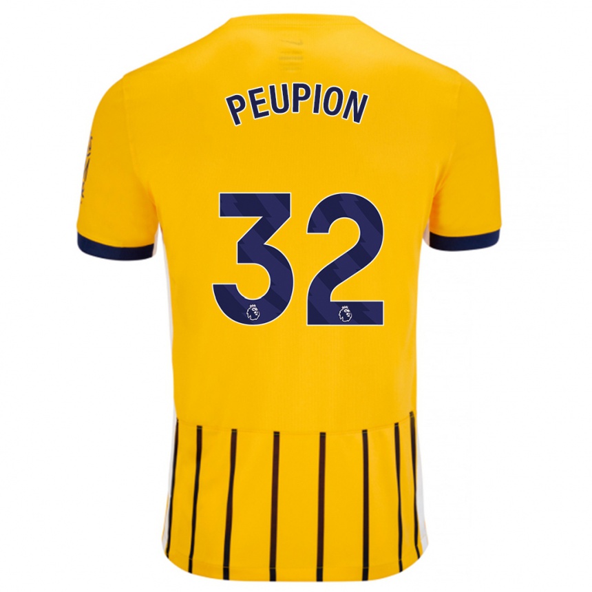 Kids Football Cameron Peupion #32 Gold Blue Pinstripes Away Jersey 2024/25 T-Shirt Canada