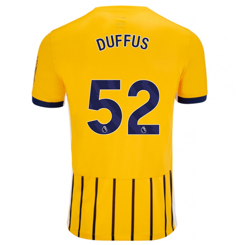 Kids Football Josh Duffus #52 Gold Blue Pinstripes Away Jersey 2024/25 T-Shirt Canada