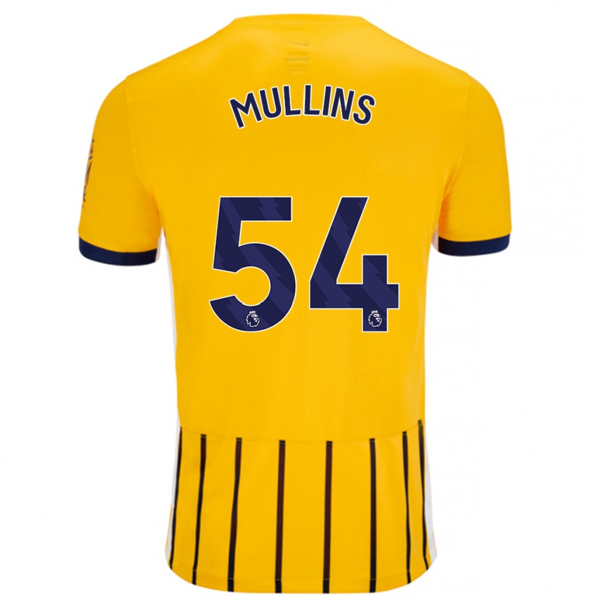 Enfant Football Maillot Jamie Mullins #54 Doré Bleu À Fines Rayures Tenues Extérieur 2024/25 Canada