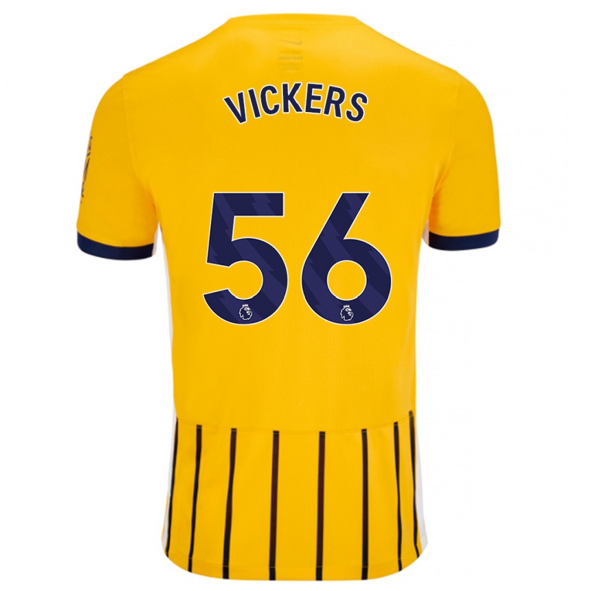 Kids Football Caylan Vickers #56 Gold Blue Pinstripes Away Jersey 2024/25 T-Shirt Canada