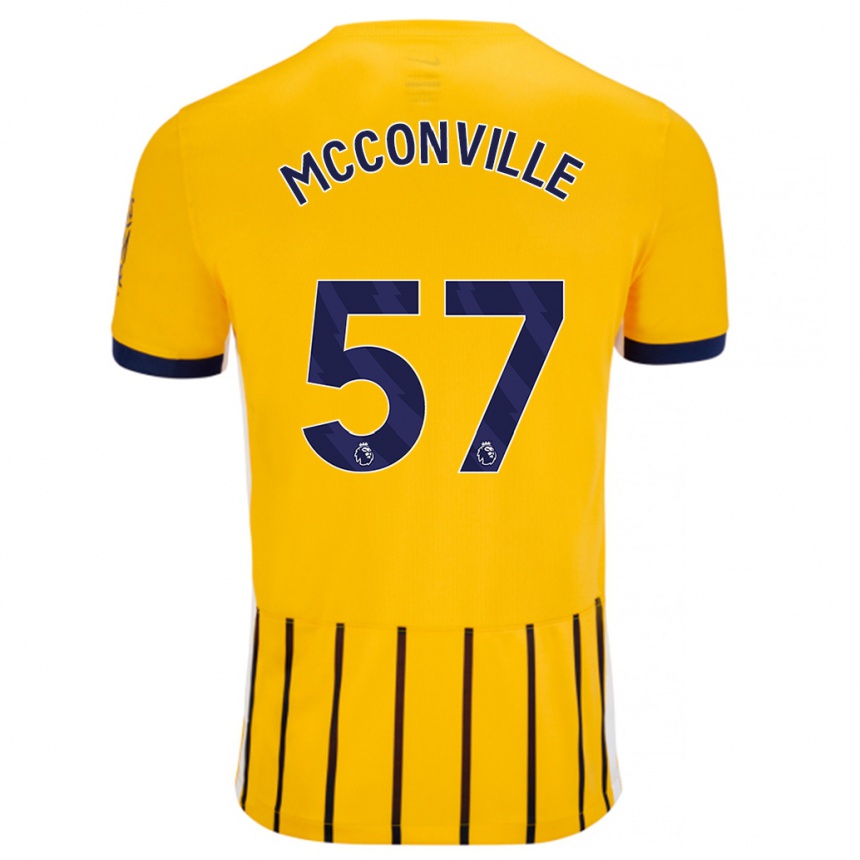 Kids Football Ruairi Mcconville #57 Gold Blue Pinstripes Away Jersey 2024/25 T-Shirt Canada