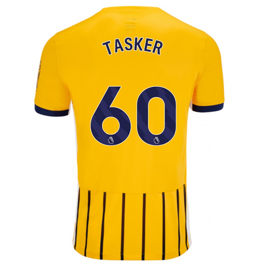 Kids Football Charlie Tasker #60 Gold Blue Pinstripes Away Jersey 2024/25 T-Shirt Canada