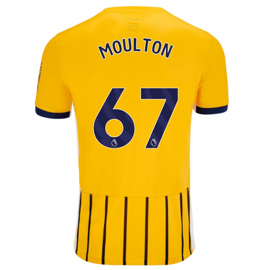 Kids Football Remeiro Moulton #67 Gold Blue Pinstripes Away Jersey 2024/25 T-Shirt Canada