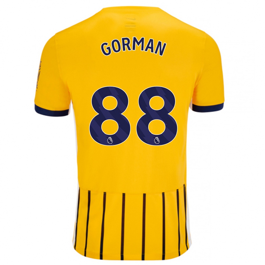 Kids Football Ronnie Gorman #88 Gold Blue Pinstripes Away Jersey 2024/25 T-Shirt Canada